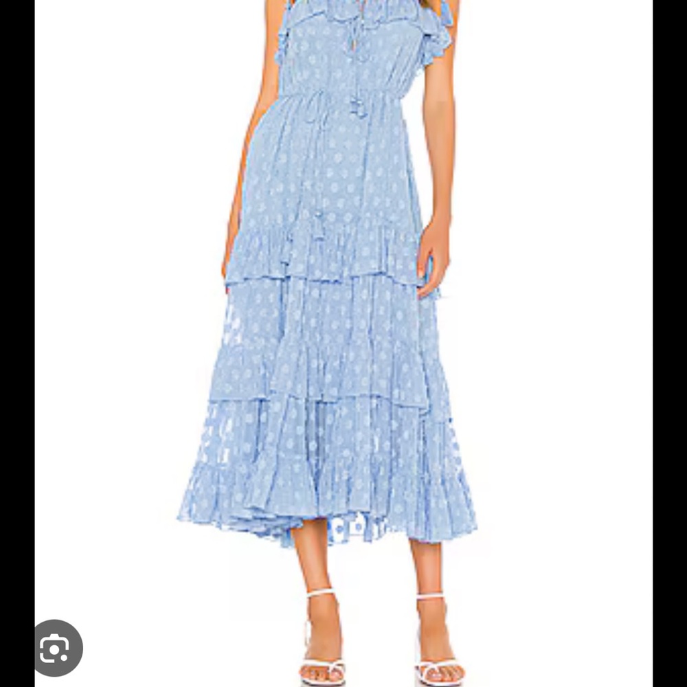 Elegant Blue Tiered Maxi Dress